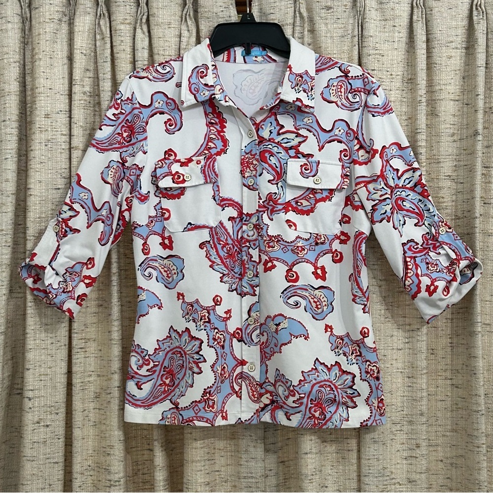 J. McLaughlin Monroe Catalina Cloth Button Up Shirt